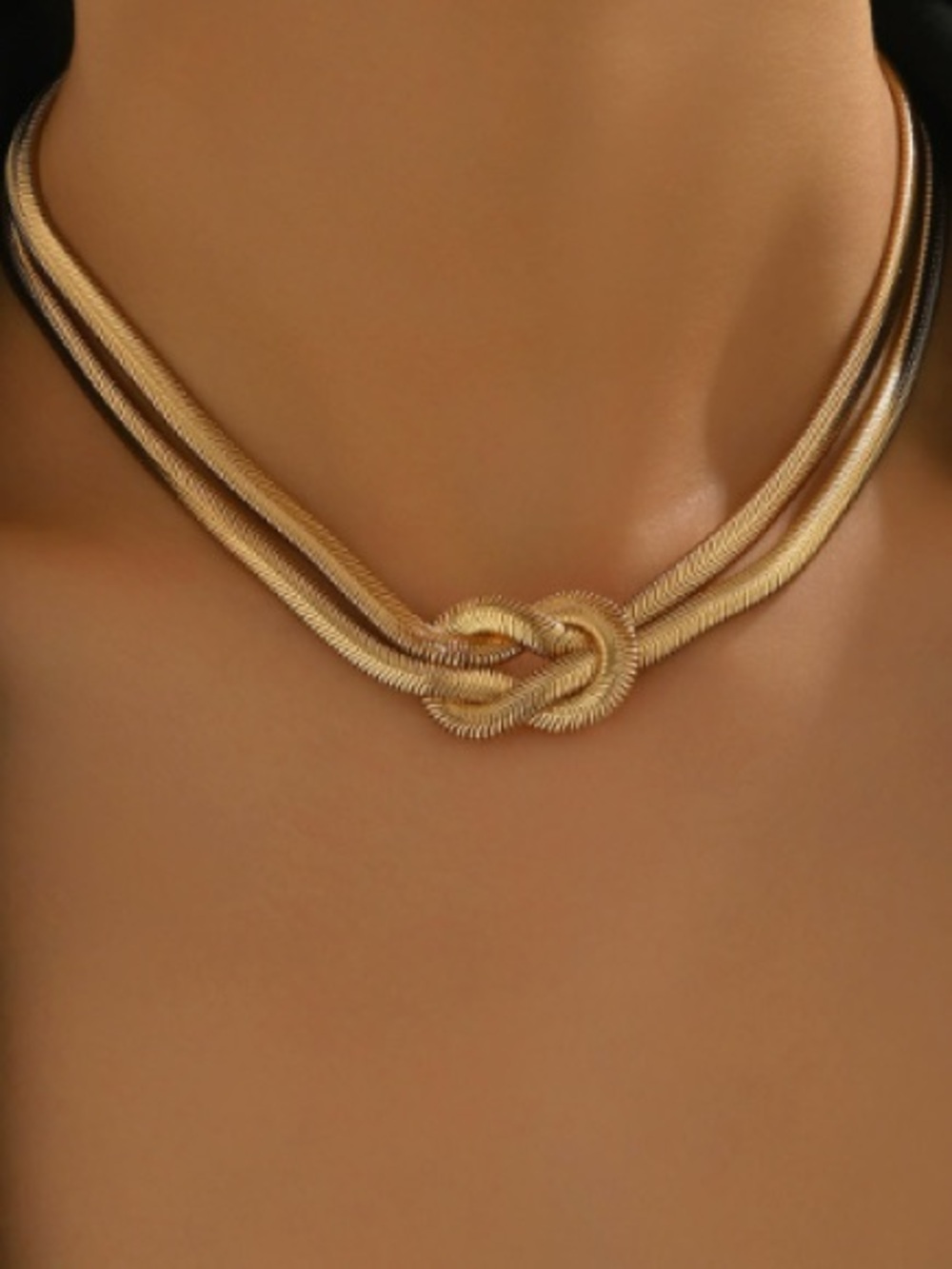 Gold Knot Choker Necklace - Women Jewelry